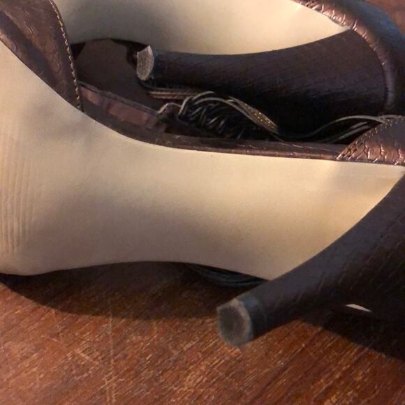 Style & Co "Nathalie" Edgy Whimsical Goth Bronze Faux Drusy Pumps 8 - Picture 8 of 8